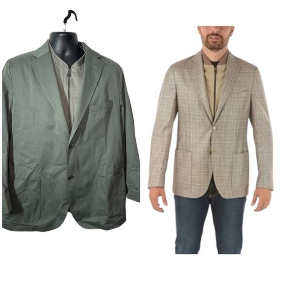 Corneliani ID IDENTITY 2-Button Layered Blazer Sport Jacket Cashmere Blend Sz 58 - Picture 1 of 15
